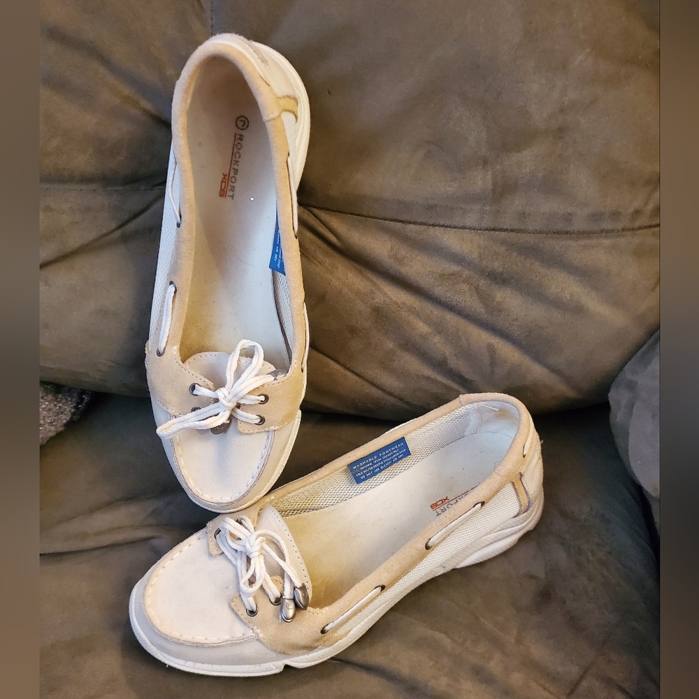 Women's Rockport Washable Boat Shoe - Tan/White Size 8M US